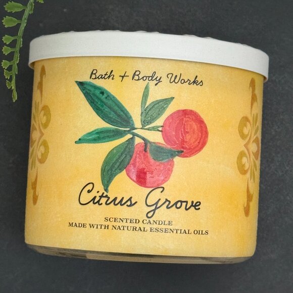 BBW Citrus Grove Bath & Body Works 3 Wick Candle - Picture 5 of 10
